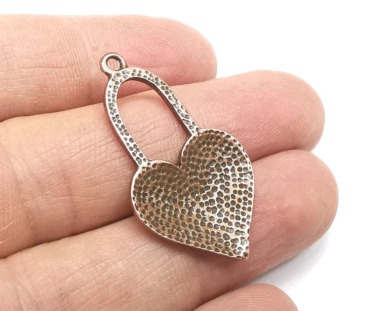 Heart Charms, Dangle Charms Antique Copper Plated (38x21mm) G29861