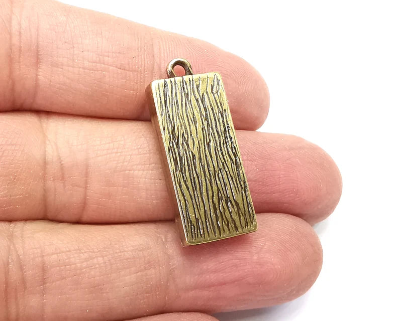 Rectangle Pendant Blanks, Resin Bezel Bases, Mosaic Mountings, Dry flower Frame, Polymer Clay base, Antique Bronze Plated (25x10mm) G33150