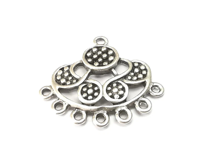 Antique Silver Charms, Connector Antique Silver Plated Dangle Charms (32x28mm) G33507