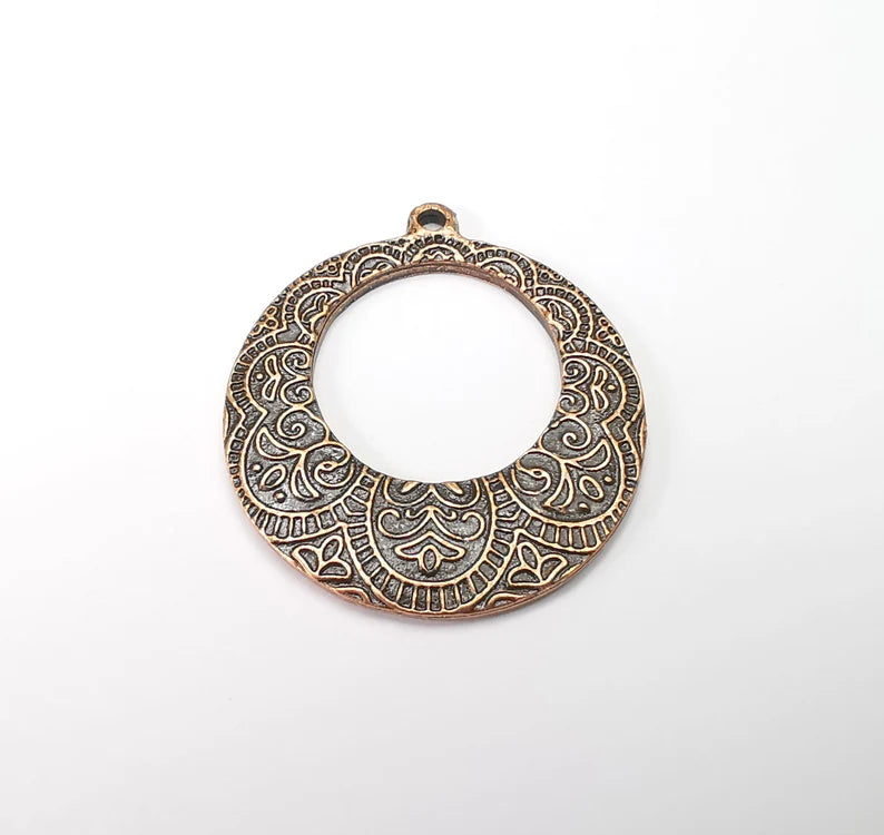 2 Antique Copper Charms Antique Copper Plated Charm (40x36mm) G33528
