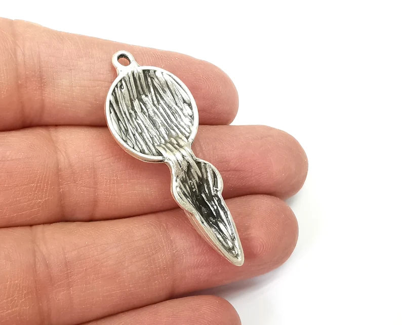 Lily Charms Antique Silver Plated Charms (47x19mm) G33529