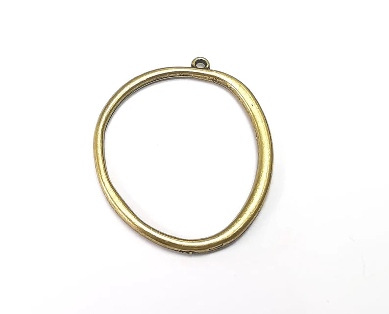2 Circle Charms, Antique Bronze Plated (40x33mm) G33539