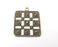 Flowers Square Charms Pendant Antique Bronze Plated Charms (46x38mm) G33540