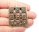 Flowers Square Charms Pendant Antique Bronze Plated Charms (46x38mm) G33540