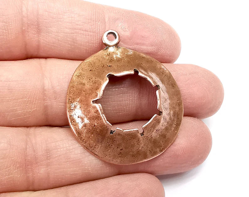 Hole Charms, Antique Copper Plated (39x34mm) G33541