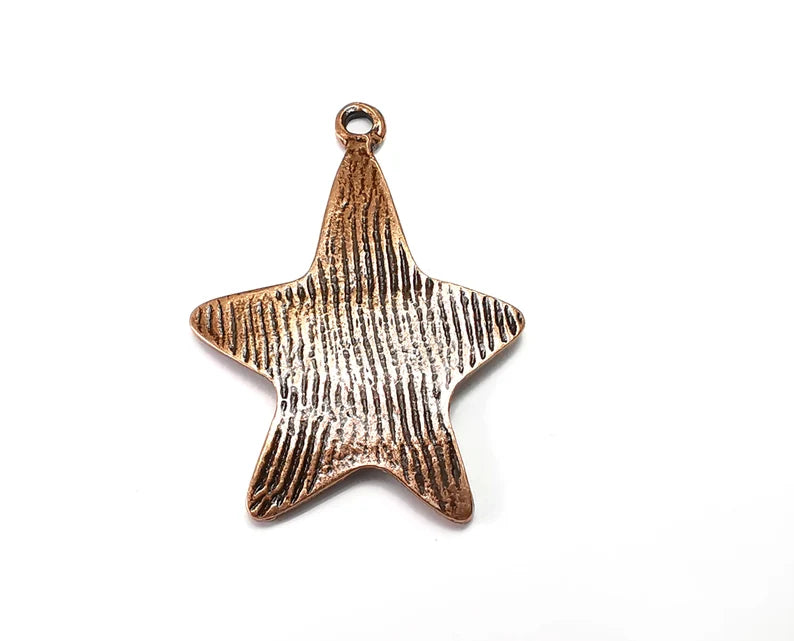 Star Charms, Antique Copper Plated (43x31mm) G33542