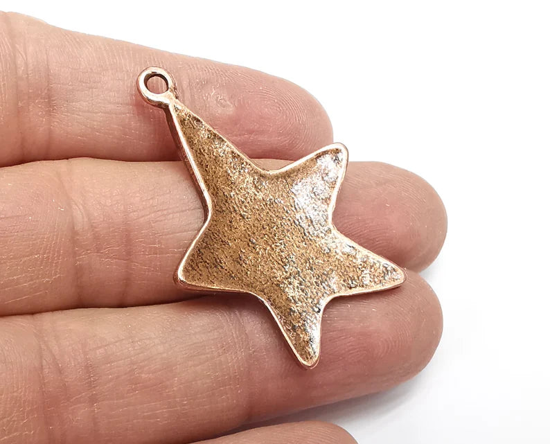 Star Charms, Antique Copper Plated (43x31mm) G33542