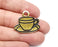 2 Coffee Cup Charms Pendant Antique Bronze Plated Charms (30x25mm) G33543