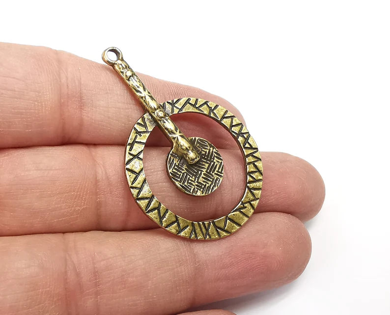 Antique Bronze Plated Dangle Charms (48x32mm) G33544