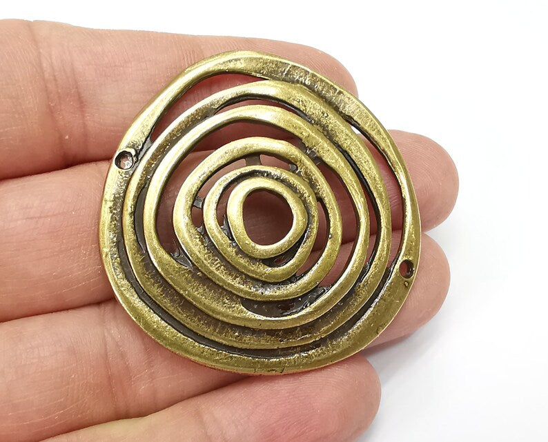 Circles Charms, Connector Antique Bronze Plated (48mm) G33551