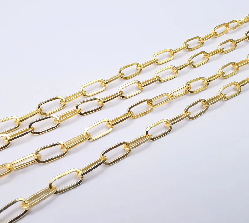 Gold Plated Oval Cable Chain (1 meter - 3,3 feet )(10x5 mm) Gold Plated Chain G33567
