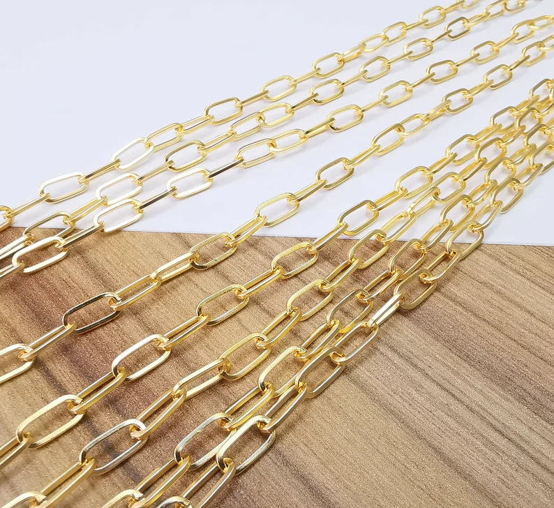 Gold Plated Oval Cable Chain (1 meter - 3,3 feet )(10x5 mm) Gold Plated Chain G33567