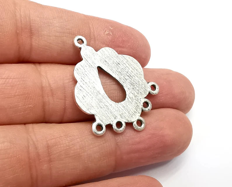 Drop Charms, Connector Dangle Charms Antique Silver Plated (35x28mm) G33497