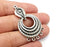 Twisted Charms, Connector Dangle Charms Antique Silver Plated (51x30mm) G33499