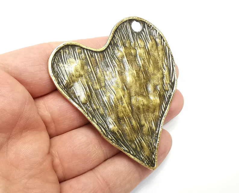 Heart Pendant, Antique Bronze Plated (70x67mm) G33609