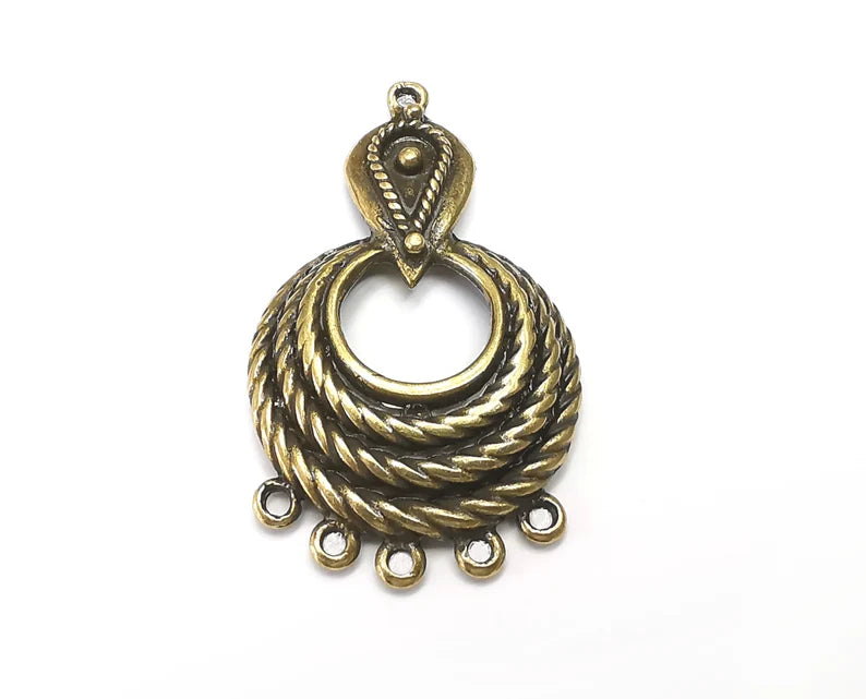 Twisted Charms, Connector Dangle Charms Antique Bronze Plated (51x30mm) G33612