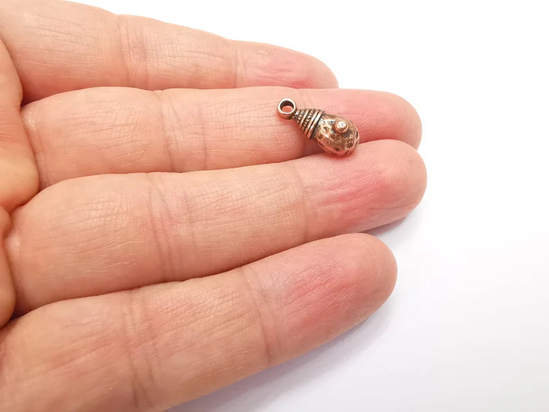 2 Antique Copper Plated Dangle Charms(18x8mm) G33519