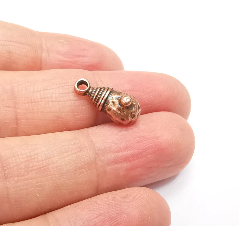 2 Antique Copper Plated Dangle Charms(18x8mm) G33519