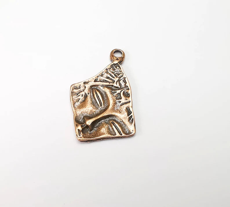 4 Face mythological charms Antique Copper plated charms (39x28mm) G33524