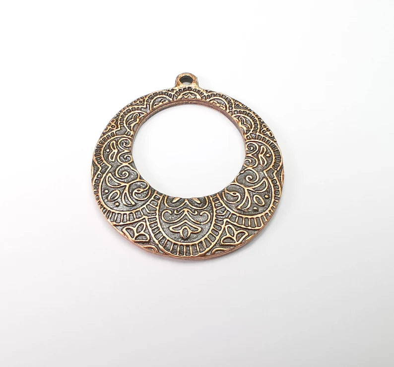 2 Antique Copper Charms Antique Copper Plated Charm (40x36mm) G33528