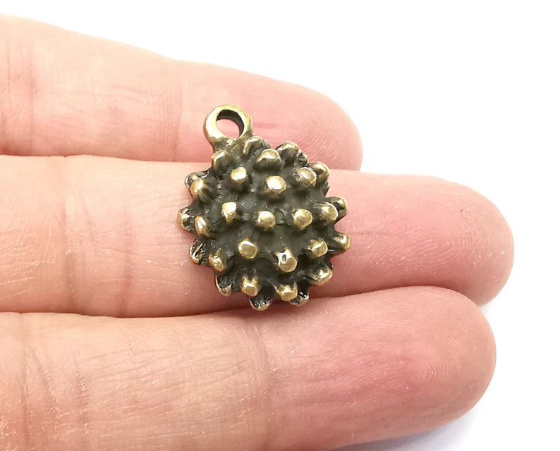 Dome Shell Charms, Dangle Charms Antique Bronze Plated (25x19mm) G33614