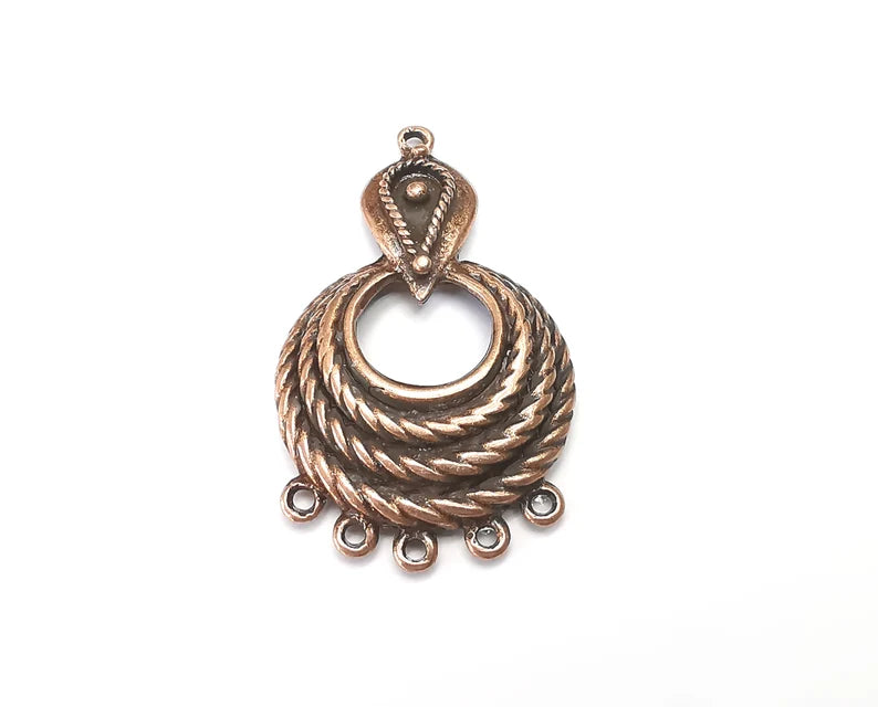 Twisted Charms, Connector Dangle Charms Antique Copper Plated (51x30mm) G33616