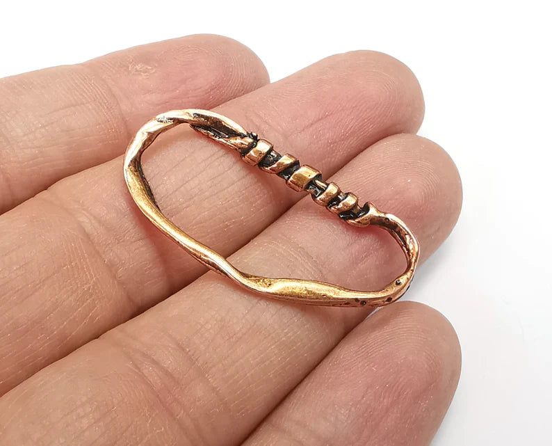 2 Lasso Charms, Antique Copper Plated (38x18mm) G33538