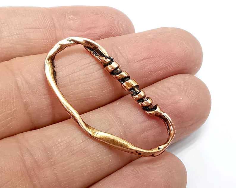 2 Lasso Charms, Antique Copper Plated (38x18mm) G33538