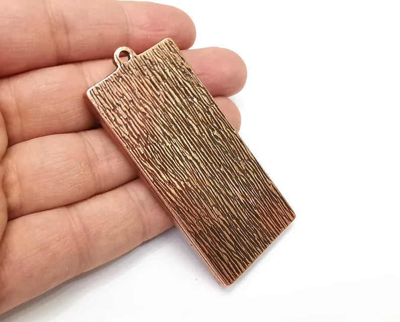 Rectangle Pendant Blanks, Resin Bezel Bases, Mosaic Mountings, Polymer Clay base, Antique Copper Plated (50x25mm) G33628