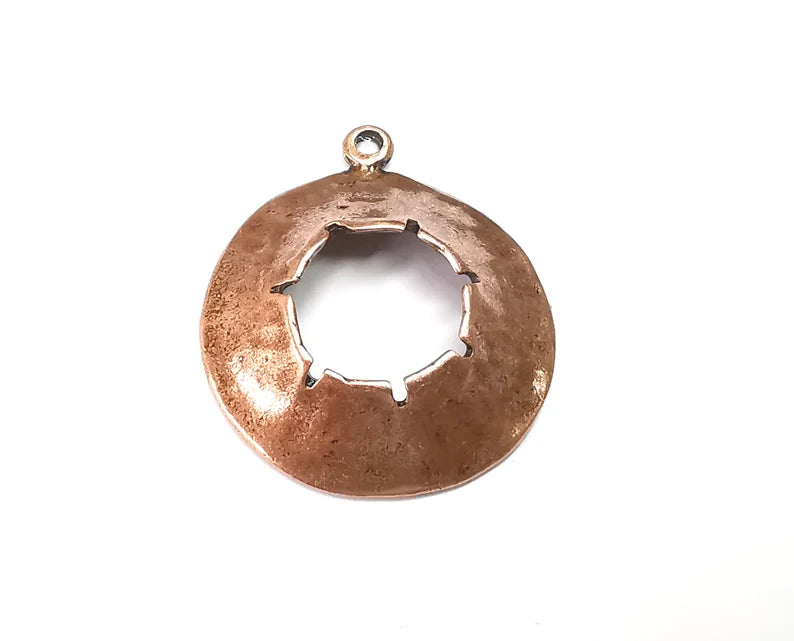 Hole Charms, Antique Copper Plated (39x34mm) G33541