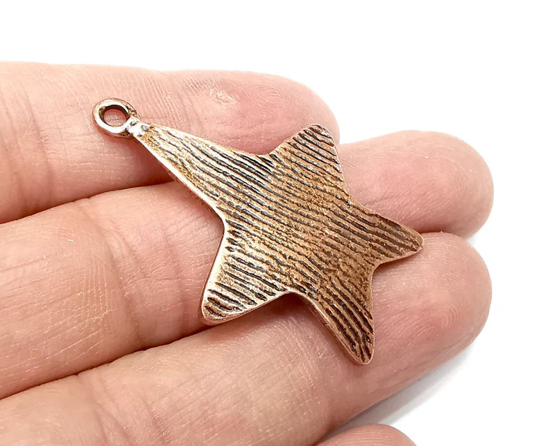 Star Charms, Antique Copper Plated (43x31mm) G33542