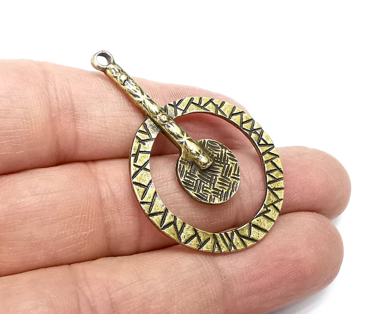 Antique Bronze Plated Dangle Charms (48x32mm) G33544