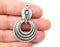 Twisted Charms, Dangle Charms Antique Silver Plated (51x30mm) G33633