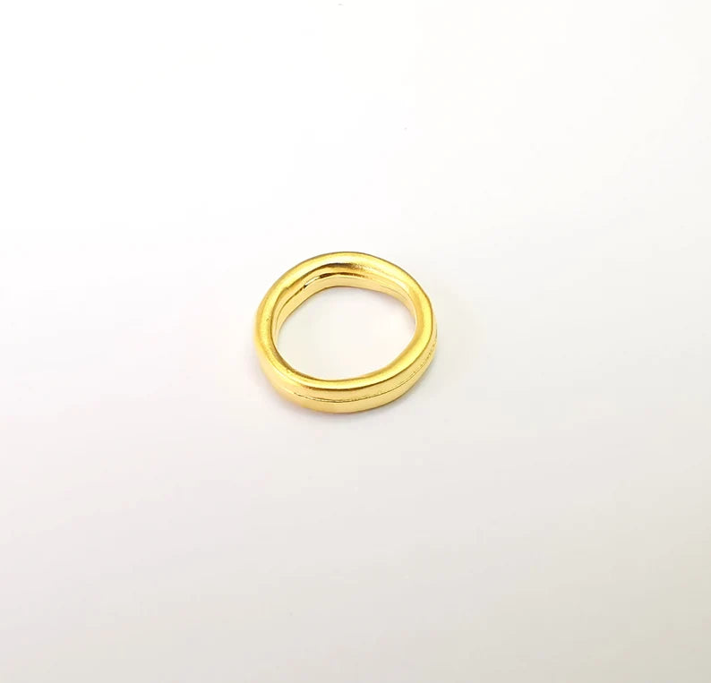 5 Gold Plated Circle Charms Matte Gold Plated Circle Findings (15mm) G33645