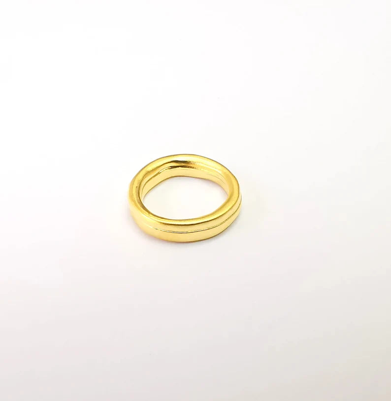 5 Gold Plated Circle Charms Matte Gold Plated Circle Findings (15mm) G33645
