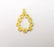 Gold Plated Flower Drop Charms, Gold Plated DIY Charms (33x20mm) G33646