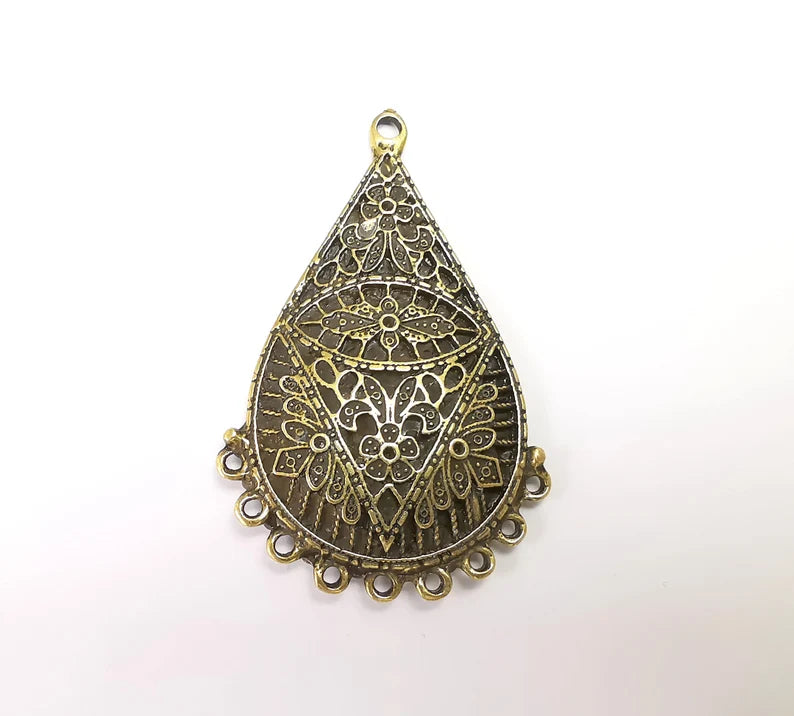 Antique Bronze Charms Connector Antique Bronze Plated Dangle Charms (64x40mm) G33660