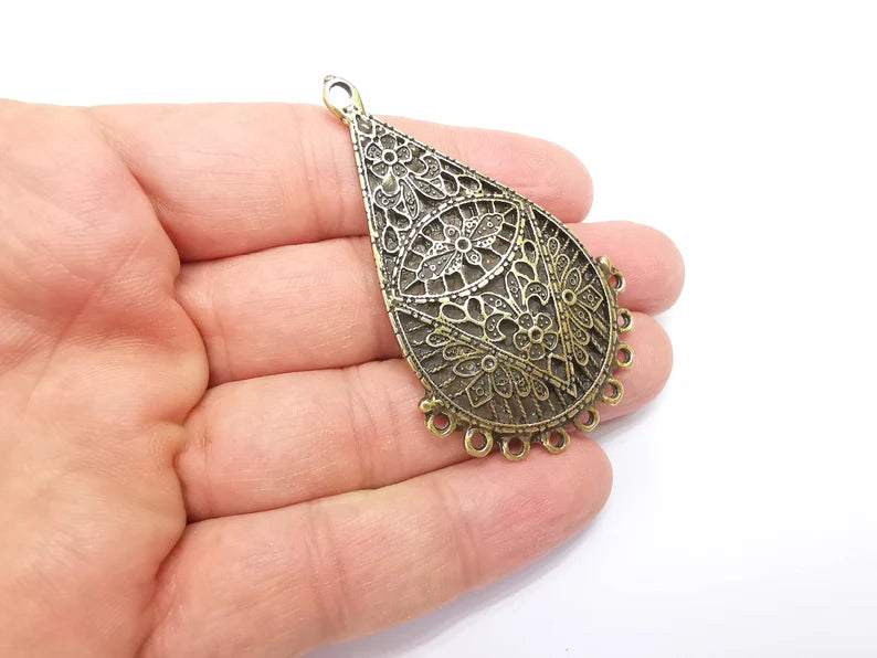 Antique Bronze Charms Connector Antique Bronze Plated Dangle Charms (64x40mm) G33660