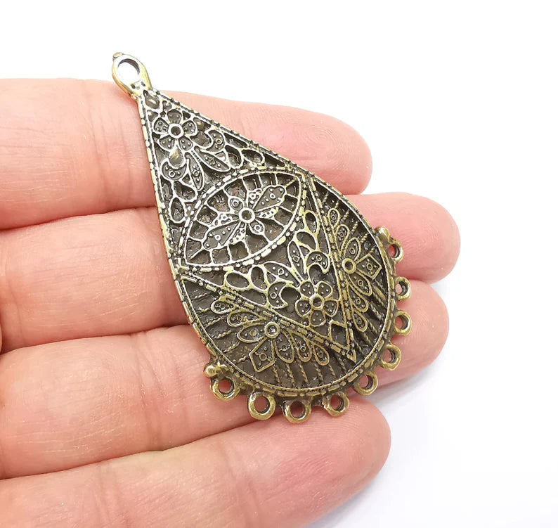 Antique Bronze Charms Connector Antique Bronze Plated Dangle Charms (64x40mm) G33660
