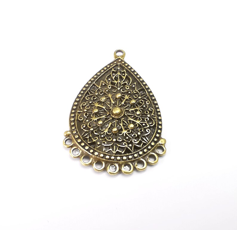 Antique Bronze Charms Connector Antique Bronze Plated Dangle Charms (56x34mm) G33663