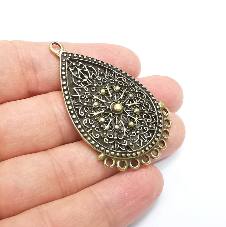 Antique Bronze Charms Connector Antique Bronze Plated Dangle Charms (56x34mm) G33663