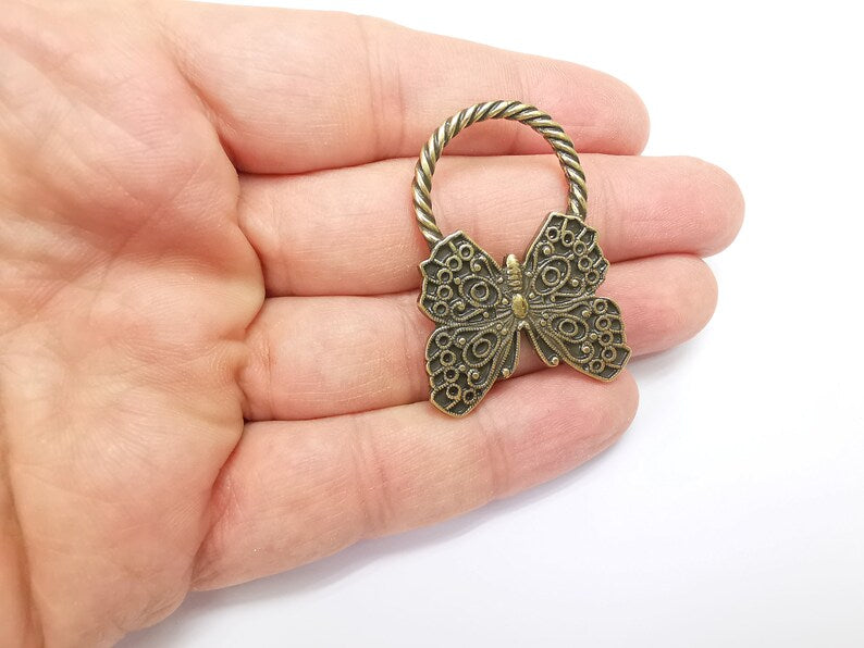 Butterfly Charm Antique Bronze Plated Charms (43x32mm) G33664