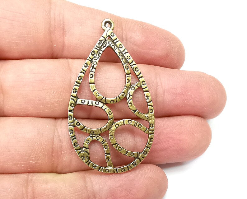 Drop Charms, Antique Bronze Plated Dangle Charms (48x27mm) G33552