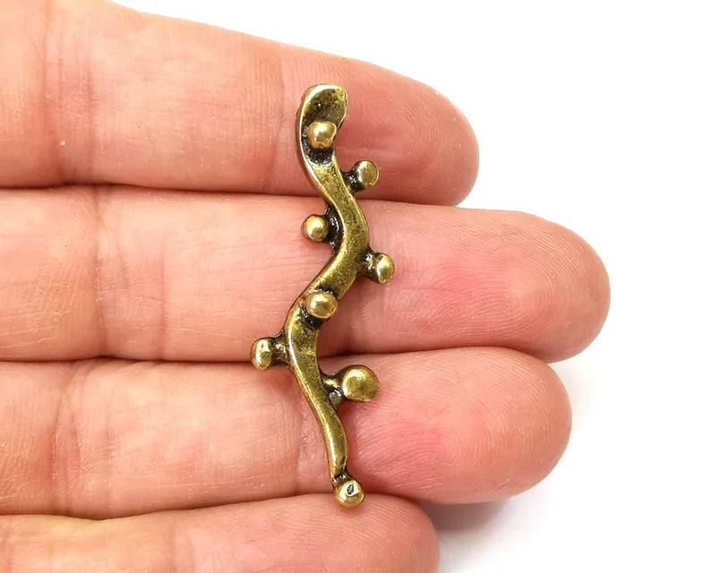 Antique Bronze Charms, Antique Bronze Plated Dangle Charms (45x15mm) G33556