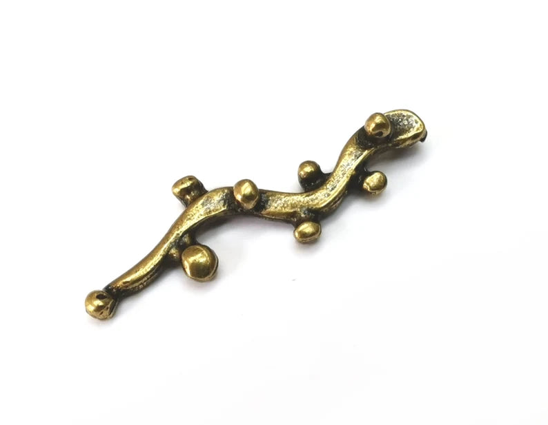 Antique Bronze Charms, Antique Bronze Plated Dangle Charms (45x15mm) G33556