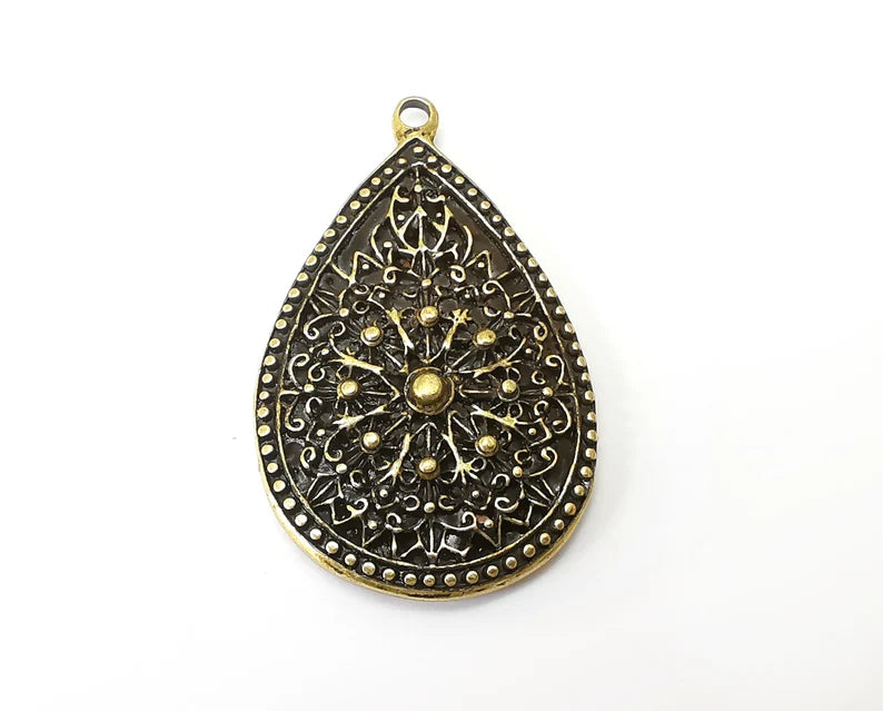 Drop Charms Antique Bronze Plated Dangle Charms (53x32mm) G33690