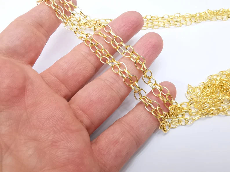 Gold Plated Oval Cable Chain (7x4 mm) Gold Plated Chain G33565