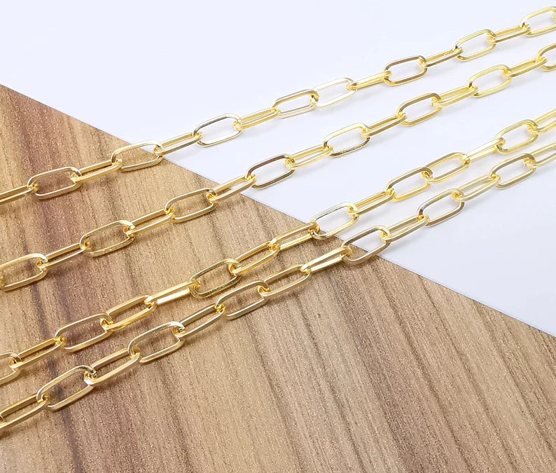 Gold Plated Oval Cable Chain (1 meter - 3,3 feet )(10x5 mm) Gold Plated Chain G33567