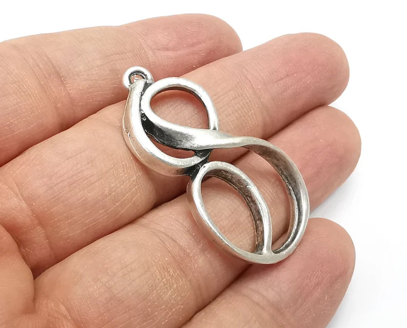 Antique Silver Charms Antique Silver Plated (43x23mm) G33574