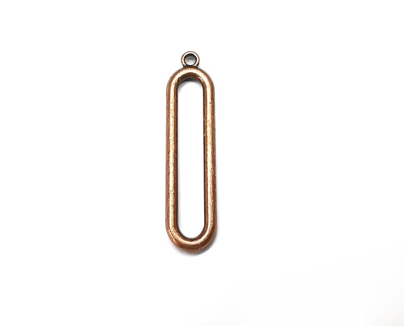 Oval Charms, Antique Copper Plated Charms (32x8mm) G33699